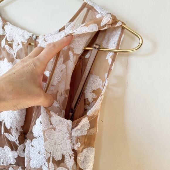 NWT Tracy Reese White Floral Embroidered Half Peplum Dress 10 - Picture 9 of 12